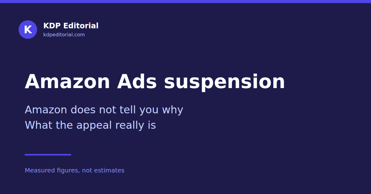 Timeline of an Amazon advertising account suspension: notice with no reason given, request for specifics, no reply received, appeal filed and refused.
